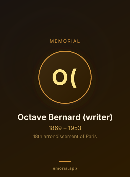 Memorial portrait of Octave Bernard (writer)
