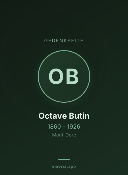 Gedenkportrait von Octave Butin