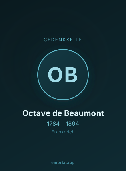 Gedenkportrait von Octave de Beaumont