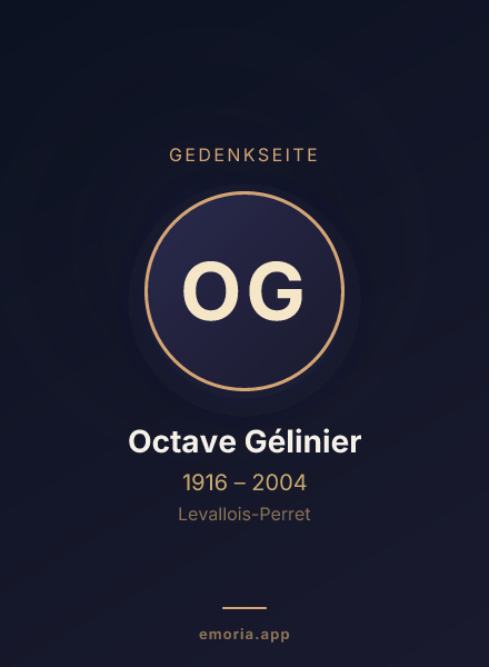 Gedenkportrait von Octave Gélinier