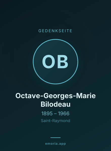 Gedenkportrait von Octave-Georges-Marie Bilodeau