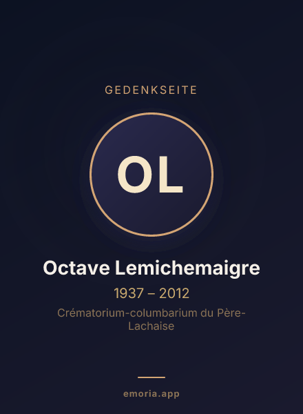 Gedenkportrait von Octave Lemichemaigre