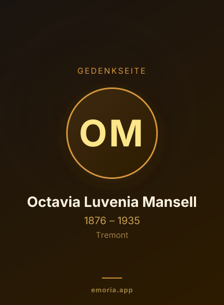 Gedenkportrait von Octavia Luvenia Mansell