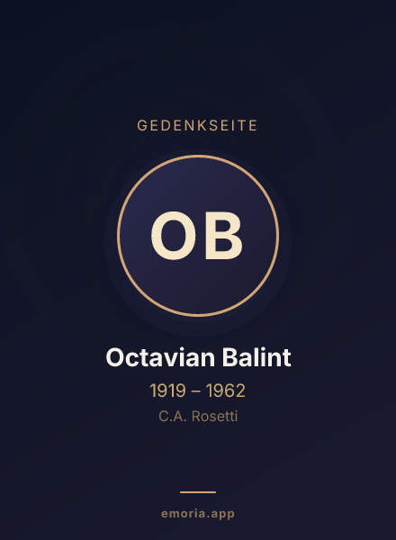 Gedenkportrait von Octavian Balint