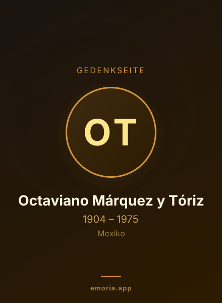 Gedenkportrait von Octaviano Márquez y Tóriz