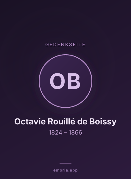 Gedenkportrait von Octavie Rouillé de Boissy
