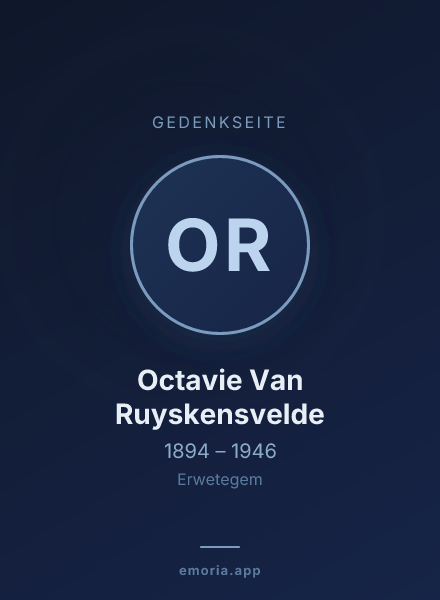 Gedenkportrait von Octavie Van Ruyskensvelde