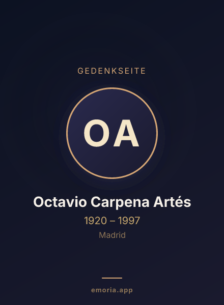 Gedenkportrait von Octavio Carpena Artés