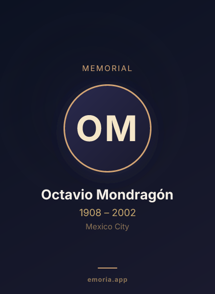 Memorial portrait of Octavio Mondragón
