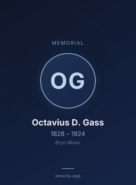 Memorial portrait of Octavius D. Gass