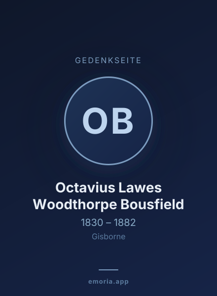 Gedenkportrait von Octavius Lawes Woodthorpe Bousfield