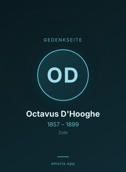 Gedenkportrait von Octavus D'Hooghe
