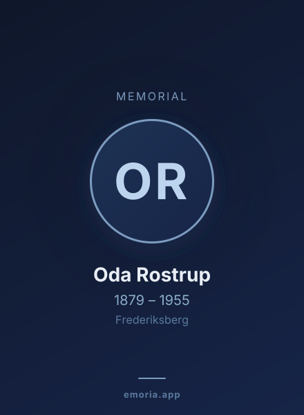 Memorial portrait of Oda Rostrup