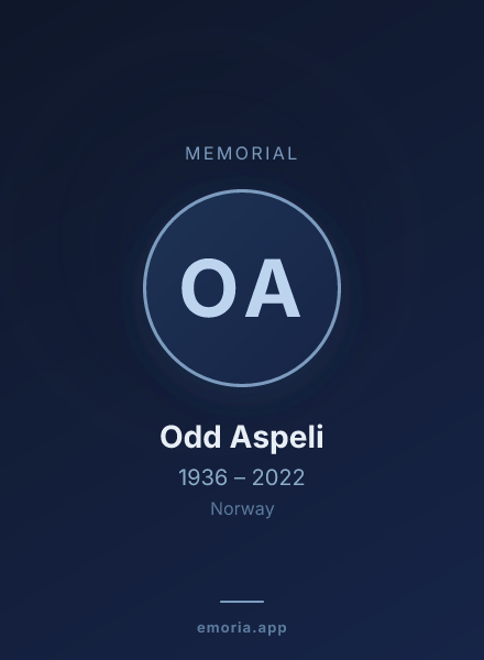 Memorial portrait of Odd Aspeli