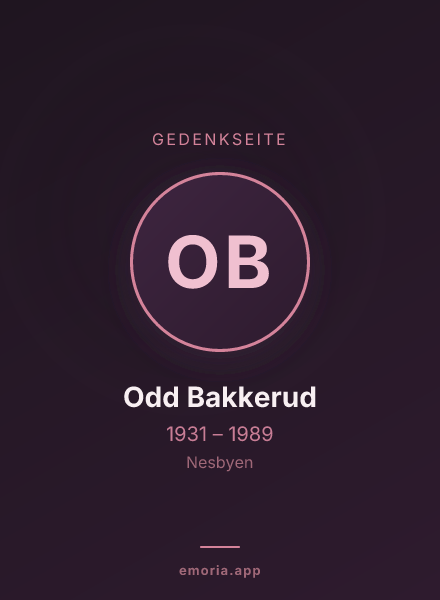 Gedenkportrait von Odd Bakkerud