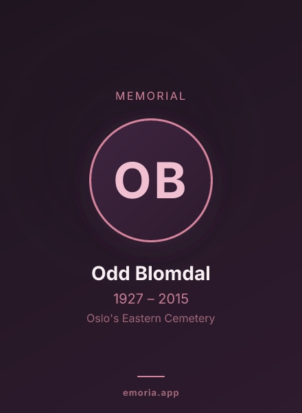 Memorial portrait of Odd Blomdal