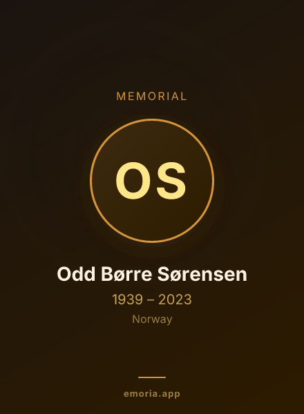Memorial portrait of Odd Børre Sørensen