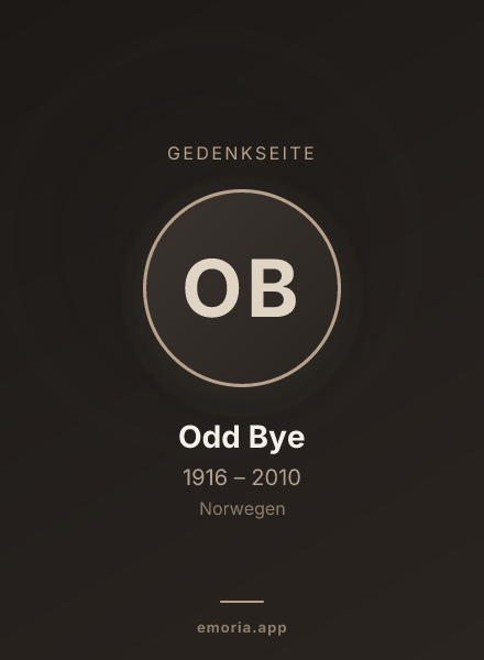 Gedenkportrait von Odd Bye