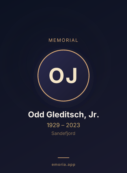 Memorial portrait of Odd Gleditsch, Jr.