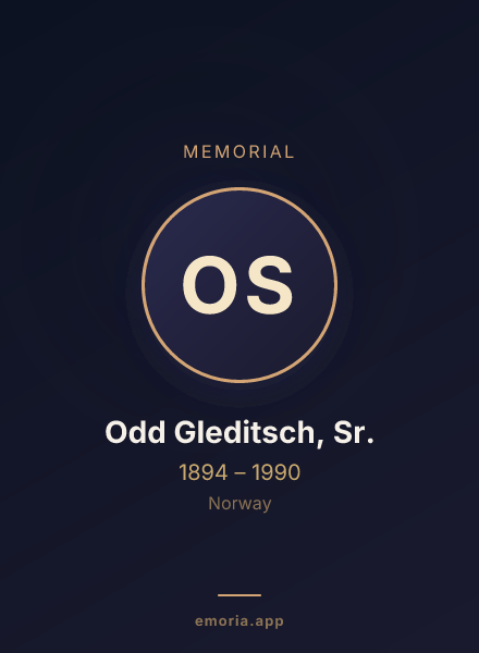 Memorial portrait of Odd Gleditsch, Sr.