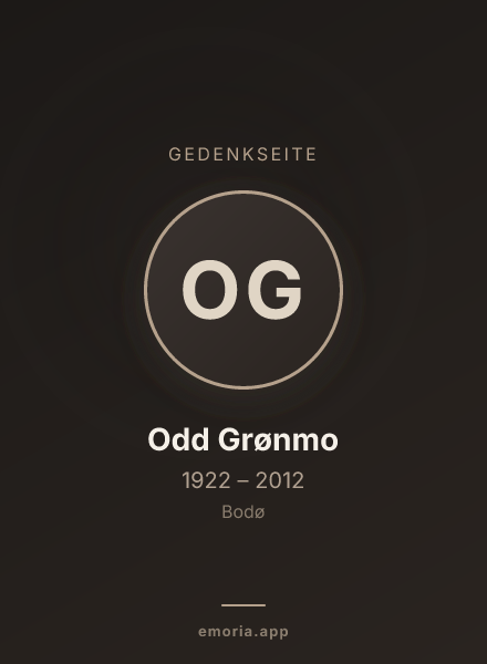 Gedenkportrait von Odd Grønmo