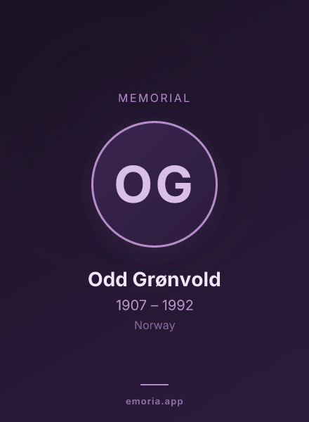 Memorial portrait of Odd Grønvold