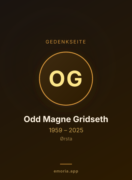 Gedenkportrait von Odd Magne Gridseth