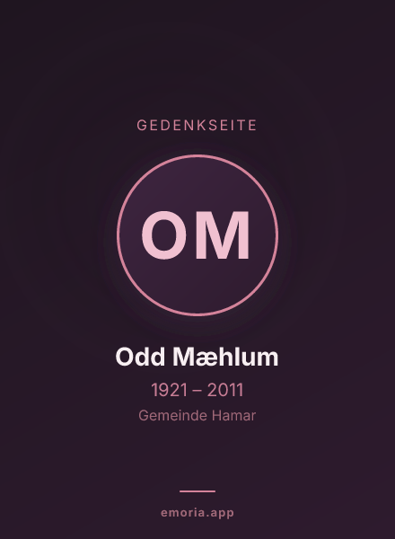 Gedenkportrait von Odd Mæhlum