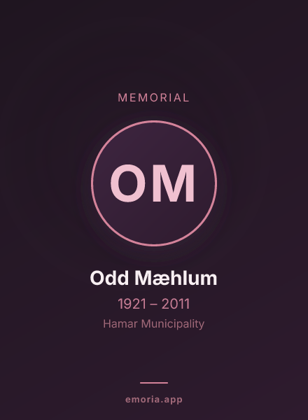 Memorial portrait of Odd Mæhlum