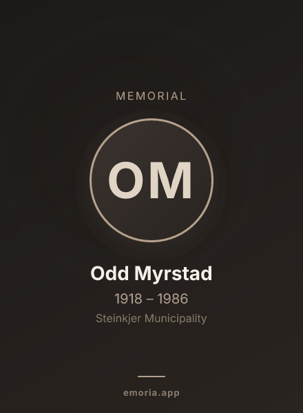 Memorial portrait of Odd Myrstad