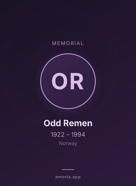Memorial portrait of Odd Remen