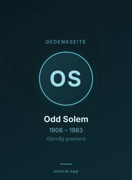 Gedenkportrait von Odd Solem