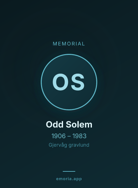 Memorial portrait of Odd Solem
