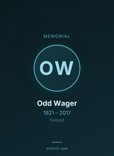 Memorial portrait of Odd Wager
