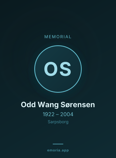 Memorial portrait of Odd Wang Sørensen
