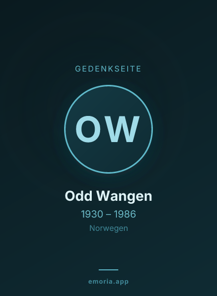 Gedenkportrait von Odd Wangen