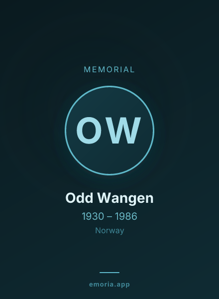 Memorial portrait of Odd Wangen