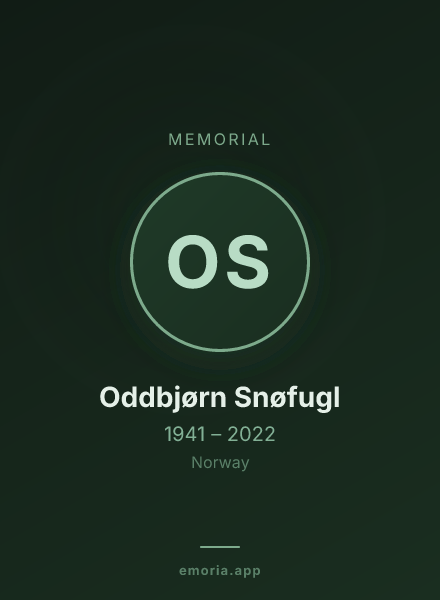 Memorial portrait of Oddbjørn Snøfugl