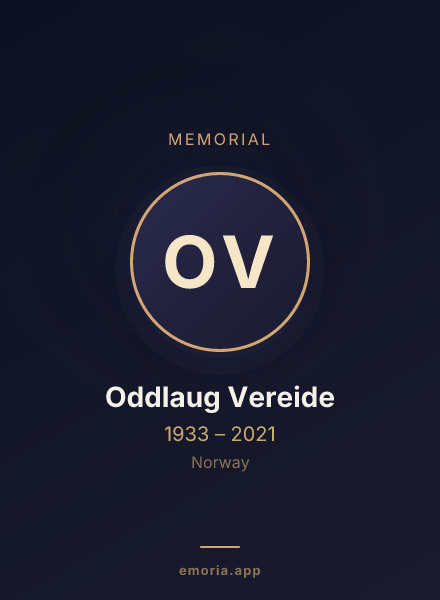 Memorial portrait of Oddlaug Vereide