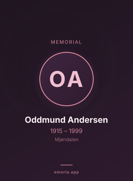 Memorial portrait of Oddmund Andersen