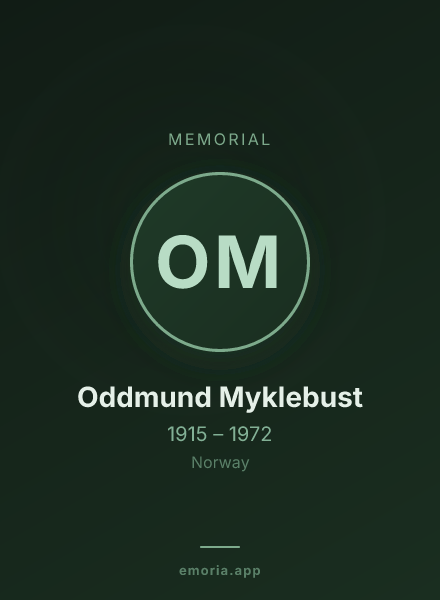 Memorial portrait of Oddmund Myklebust