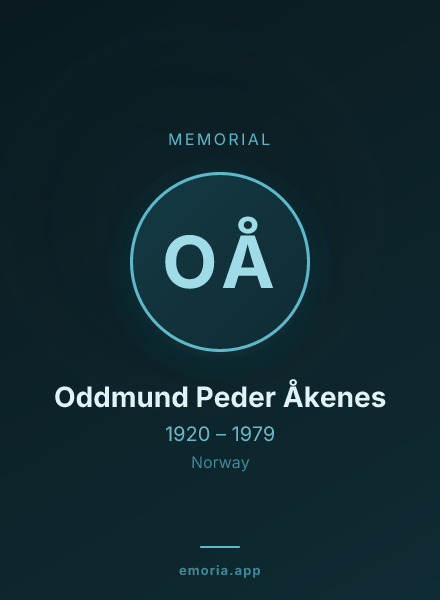 Memorial portrait of Oddmund Peder Åkenes