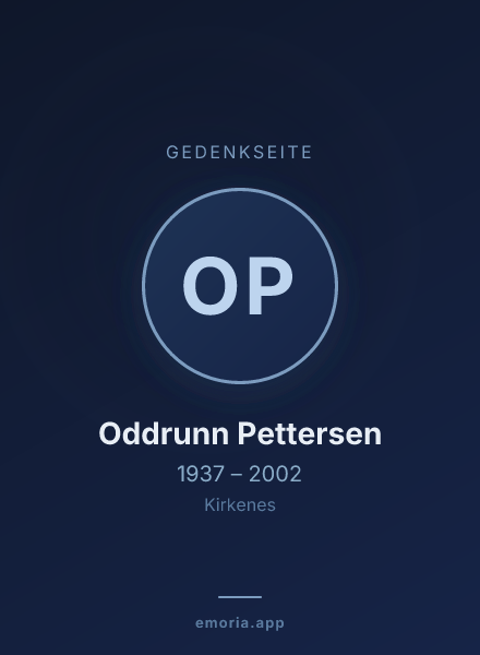 Gedenkportrait von Oddrunn Pettersen