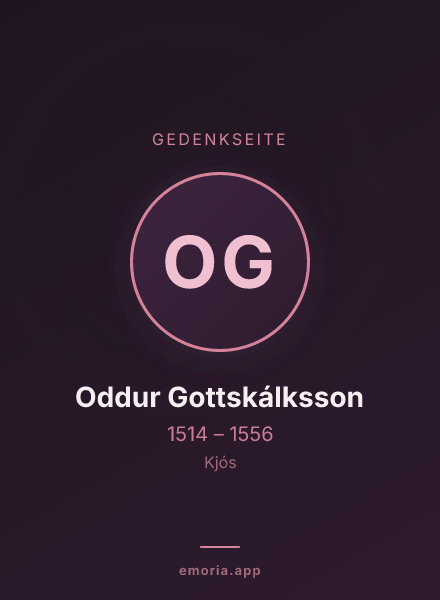 Gedenkportrait von Oddur Gottskálksson