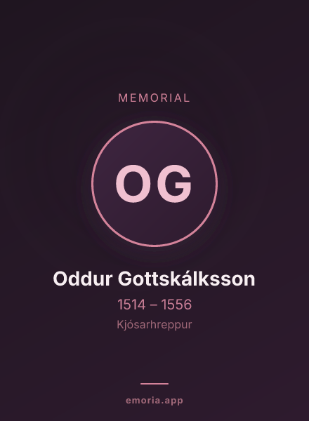 Memorial portrait of Oddur Gottskálksson