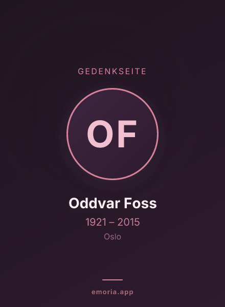 Gedenkportrait von Oddvar Foss