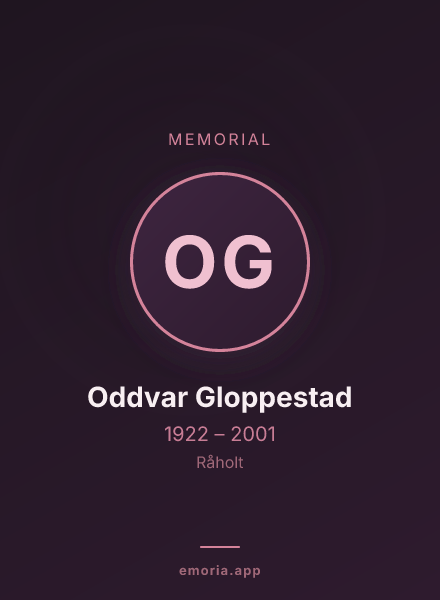 Memorial portrait of Oddvar Gloppestad