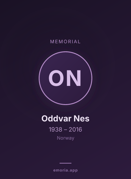 Memorial portrait of Oddvar Nes