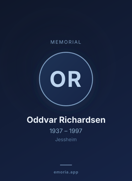 Memorial portrait of Oddvar Richardsen