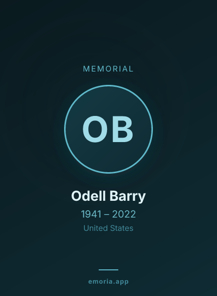 Memorial portrait of Odell Barry